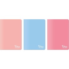 Hepta Collection Colors A5 60 Yaprak Kareli Defter 3'lü Paket, Somon, Pembe, Mavi