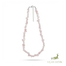 Pembe Kuvars Doğal Taş Kolye – Sevgi, Şefkat ve Huzur Taşı, El Yapımı Enerji Dengeleyici Zarif Takı