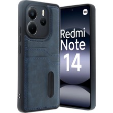 Novis Liora Newface Xiaomi Redmi Note 14 4g Kılıf Sara Kartvizitli Deri Kılıf - Lacivert