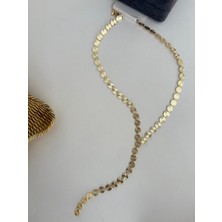 Marsel Özel Seri Pul Ezme Y Model Gold Kolye