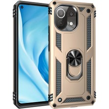 Novis Liora Newface Xiaomi Mi̇ 11 Lite Kılıf Sofya Yüzüklü Silikon Kapak - Gold
