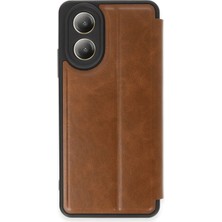 Novis Liora Newface Oppo A38 Kılıf Flip Cover - Taba