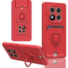 Novis Liora Newface Xiaomi Redmi Note 14 Pro 5g Kılıf Zuma Kartvizitli Yüzüklü Silikon - Kırmızı