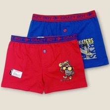 Bb Kids Tutku Pamuklu Erkek Çocuk Baskılı Boxer 2’li Paket – %95 Pamuk %5 Elastan, Rahat ve Esnek Yapı