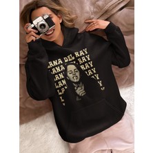 Sevbano Lana Del Ray Baskılı Unisex Oversize Şarkıcı Hoodie