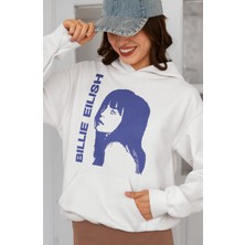 Sevbano Billie Eilish Baskılı Unisex Oversize Şarkıcı Hoodie