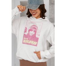 Sevbano Billie Eilish Baskılı Unisex Oversize Şarkıcı Hoodie