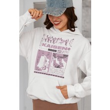 Sevbano Tasarım Satoru Gojo Jujutsu Kaisen Baskılı Unisex Oversize Anime Hoodie