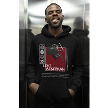 Sevbano Levi Ackerman Baskılı Unisex Oversize Attack On Titan Anime Karakter Hoodie