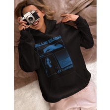 Sevbano Özel Tasarım Billie Eilish Baskılı Unisex Oversize Şarkıcı Hoodie