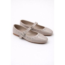 ModaFrato SH-900 Zımbalı Babet Günlük Kadın Ayakkabı Mary Jane Ev Babeti