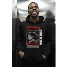 Sevbano Levi Ackerman Attack On Titan Baskılı Unisex Oversize Anime Karakter Hoodie