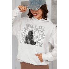 Sevbano Billie Eilish Baskılı Unisex Oversize Şarkıcı Hoodie