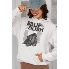 Sevbano Özel Tasarım Billie Eilish Hit Me Hard And Soft Baskılı Unisex Oversize Şarkıcı Hoodie