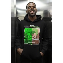 Sevbano Zoro Roronoa Santoryu One Piece Baskılı Unisex Oversize Anime Karakter Hoodie