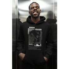 Sevbano Eren Yeager Attack On Titan Baskılı Unisex Oversize Anime Karakter Hoodie