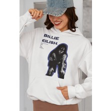 Sevbano Billie Eilish Tasarım Baskılı Unisex Oversize Şarkıcı Hoodie