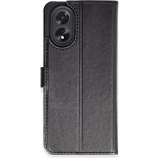 Newface Oppo A38 Kılıf Trend S Plus Kapaklı Kılıf - Siyah