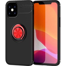 Newface Iphone 12 Mini Kılıf Range Yüzüklü Silikon - Siyah-Kırmızı