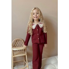 Nakış Detaylı Bordo Takım 2-8 Yaş ✨