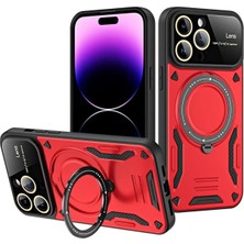Verto Newface iPhone 16 Pro Max Kılıf Joy Lens Standlı Kapak - Kırmızı