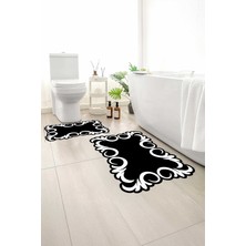 Monnhein 2 Li Banyo Paspası, Yumuşak Banyo Halısı, Kaymaz Tabanlı, Yıkanabilir - 60X100 - 50 X60