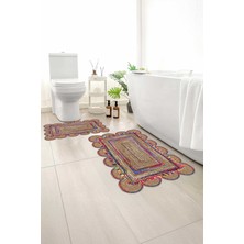 Monnhein 2 Li Banyo Paspası, Yumuşak Banyo Halısı, Kaymaz Tabanlı, Yıkanabilir - 60X100 - 50 X60