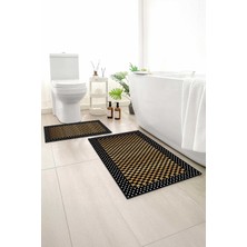 Monnhein 2 Li Banyo Paspası, Yumuşak Banyo Halısı, Kaymaz Tabanlı, Yıkanabilir - 60X100 - 50 X60