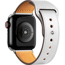 Tbl Dekor Newface Apple Watch 38MM KR415 Luaz Deri Kordon - Beyaz