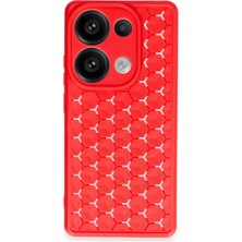Newface Xiaomi Redmi Note 13 Pro 4g Kılıf Petek Silikon Kapak - Kırmızı