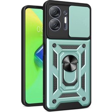 Newface Infinix Hot 30 5g Kılıf Pars Lens Yüzüklü Silikon - Yeşil