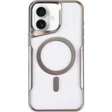 Newface Iphone 16 Kılıf Boyi Magsafe Silikon Kapak - Gümüş