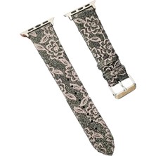 Celik Avm Newface Apple Watch 38MM Creeper Desenli Kordon - Kahverengi