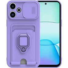 Newface Xiaomi Redmi 13 4g Kılıf Zuma Kartvizitli Yüzüklü Silikon - Lila