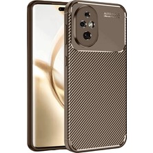Newface Honor 200 Kılıf Auto Focus Karbon Kapak - Kahverengi