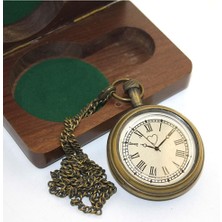 Erseyy Ahşap Kutulu Pirinç Köstekli Saat