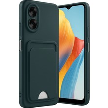 Newface Oppo A38 Kılıf Kelvin Kartvizitli Silikon - Koyu Yeşil