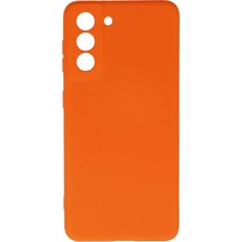 Newface Samsung Galaxy S21 Kılıf Nano Içi Kadife Silikon - Turuncu