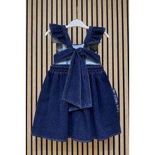 NerKids Kız Çocuk Omuz Detaylı Kot Elbise