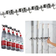 AyrStore SN-26351 Beş Kancalı Dört Klipsli Paspas-Süpürge Tutucu - Askılık