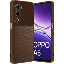 AK-SA-STR Newface Oppo A5 4g Auto Focus Karbon Kapak - Kahverengi
