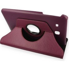 AK-SA-STR Newface Samsung Galaxy T560 Tab E 9.7 Kılıf 360 Tablet Deri Kılıf - Mürdüm