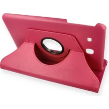 AK-SA-STR Newface Samsung Galaxy T560 Tab E 9.7 Kılıf 360 Tablet Deri Kılıf - Pembe