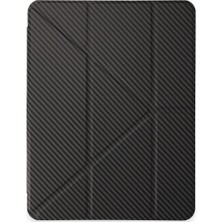 AK-SA-STR Newface Ipad Pro 13 (2024) Kılıf Color Karbon Tablet Kılıfı - Koyu Gri