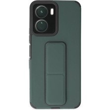AK-SA-STR Newface Vivo Y16 Kılıf Mega Standlı Silikon - Yeşil