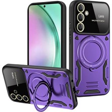 AK-SA-STR Newface Samsung Galaxy S24 Fe Kılıf Joy Lens Standlı Kapak - Mor