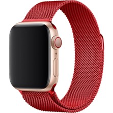 AK-SA-STR Newface Apple Watch 38MM Metal Mıknatıslı Kordon - Kırmızı