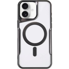 AK-SA-STR Newface Iphone 16 Plus Kılıf Boyi Magsafe Silikon Kapak - Siyah