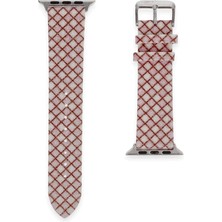 AK-SA-STR Newface Apple Watch 42MM Karo Motif Kordon - Pembe