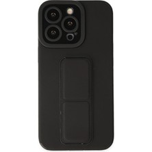 AK-SA-STR Newface Iphone 13 Pro Kılıf Mega Standlı Silikon - Siyah